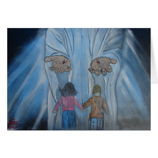 "I hans händer ", Hälsningskort (Framsidan Horizontal)