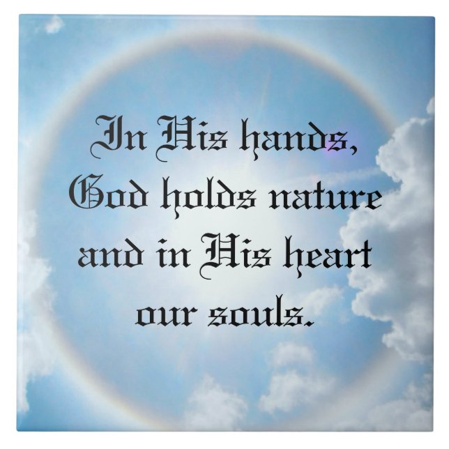 I hans händer kakelplatta (Framsidan)