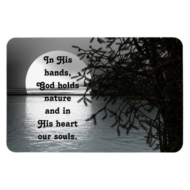 I hans Händer reflekterande Måne Magnet (Horisontell)