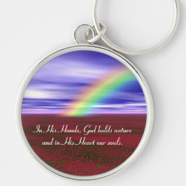 I hans Händer Rund Silverfärgad Nyckelring