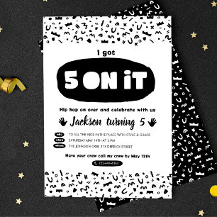 I har 5 på den, 90-talet Hip hop Birthday Old scho Inbjudningar