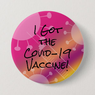 I Har av Covid-19 Vaccine Colorful Gradient Ombre Knapp