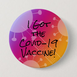 I Har av Covid-19 Vaccine Colorful Gradient Ombre Knapp