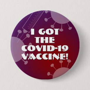 I Har av Covid-19 Vaccine Lila & Red Ombre Knapp