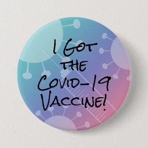 I Har av Covid-19 Vaccine Rosa Gradient Ombre Knapp