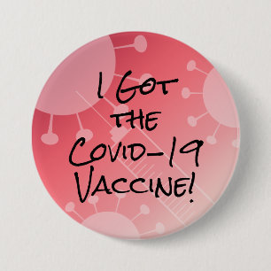 I Har av Covid-19 Vaccine Rosa Gradient Ombre Knapp