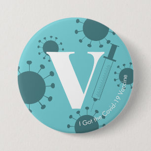 I Har av Covid-19 Vaccine Subtle Turquoise Knapp