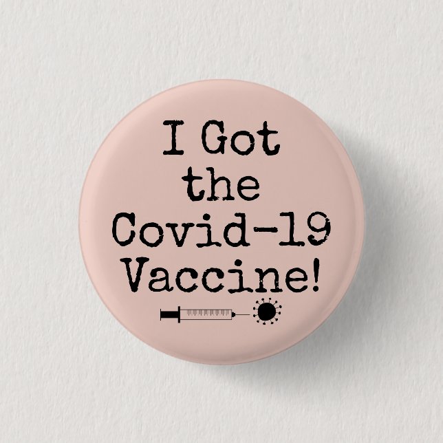 I Har av Covid 19- vaccinet Simple Light  Rosa Knapp (Framsida)