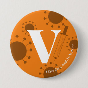 I Har av Covid-19-vaccinets ljusa Orange Knapp