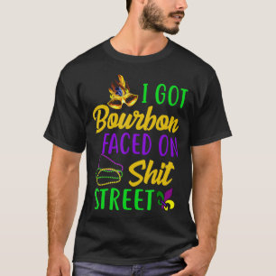 I har Bourbon stod Mardi Gras Drinking Bourbon inf T Shirt