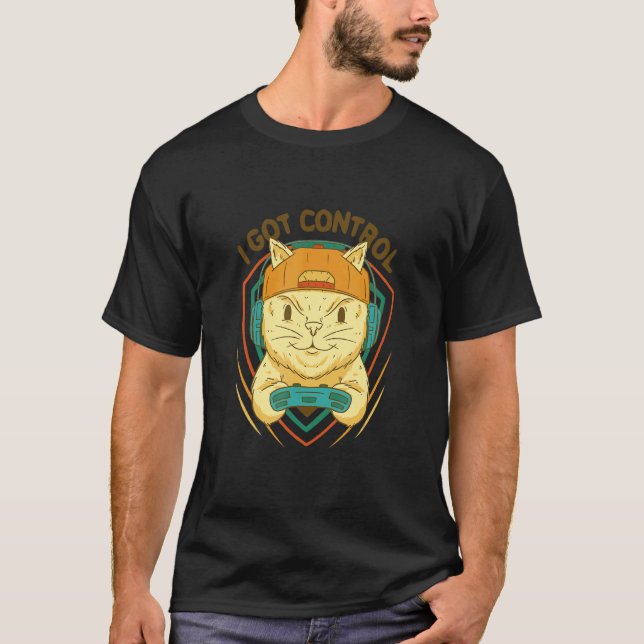I Har Control Game Master Cat for Video Game T Shirt (Framsida)