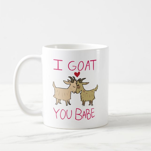 I Har (Goat) You Babe, Cute Goat Quote Kaffemugg (Vänster)