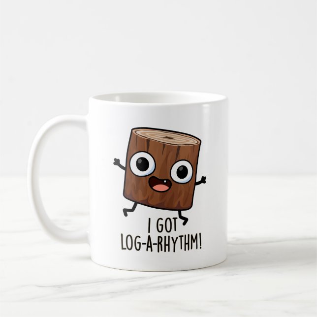 I Har Log-a-rrythm Funny Wood Pun Kaffemugg (Vänster)
