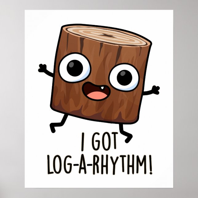 I Har Log-a-rrythm Funny Wood Pun Poster (Framsidan)
