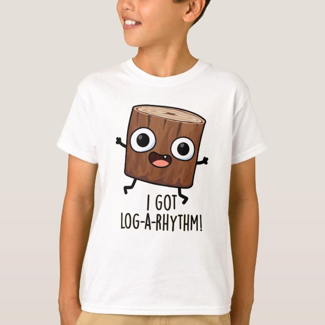 I Har Log-a-rrythm Funny Wood Pun T Shirt (Framsida)