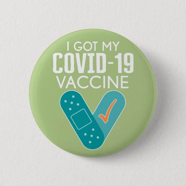 I har Mitt Covid-19 vaccin - grönt blått Knapp (Framsida)