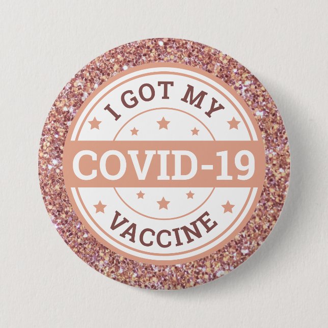 I Har Mitt Covid-19-vaccin Ro Guld Knapp (Framsida)