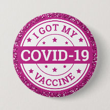 I Har Mitt Covid-19-vaccin Rosa Glitter
