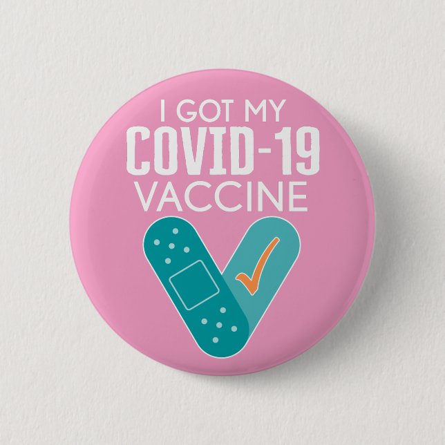 I har Mitt Covid-19-vaccin - rosa Knapp (Framsida)
