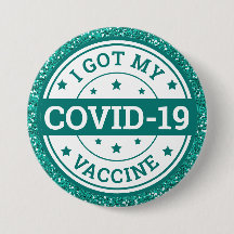 I Har Mitt Covid-19 vaccin Teal Glitter