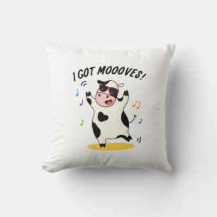 I Har Mooves Cute Dancing Cow Pun Kudde
