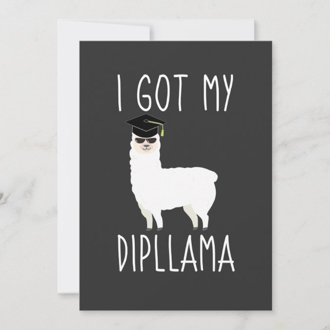 I Har My Dipllama Studenten Llama Pun Inbjudningar (Framsida)