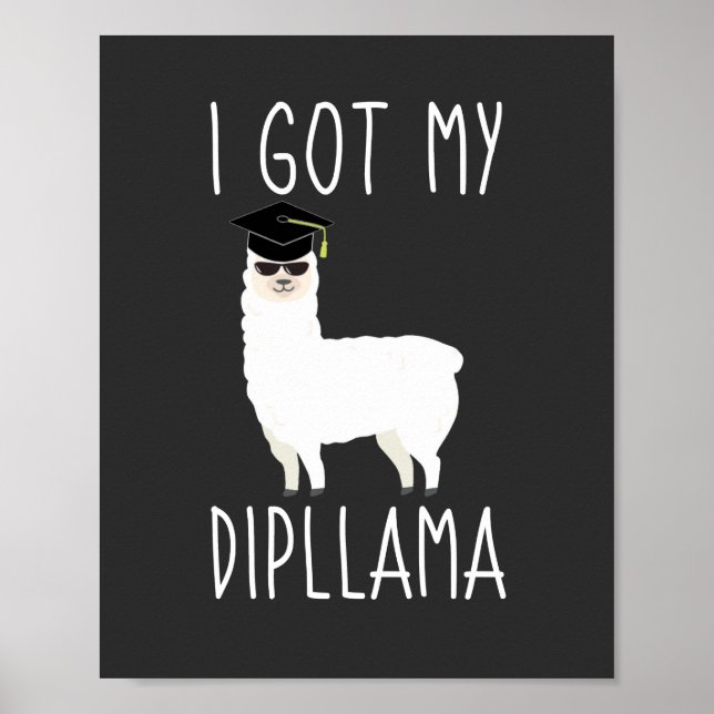 I Har My Dipllama Studenten Llama Pun Poster (Framsidan)
