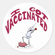 " I HAR VACCINATED " Fånig Tecknad spruta och viru