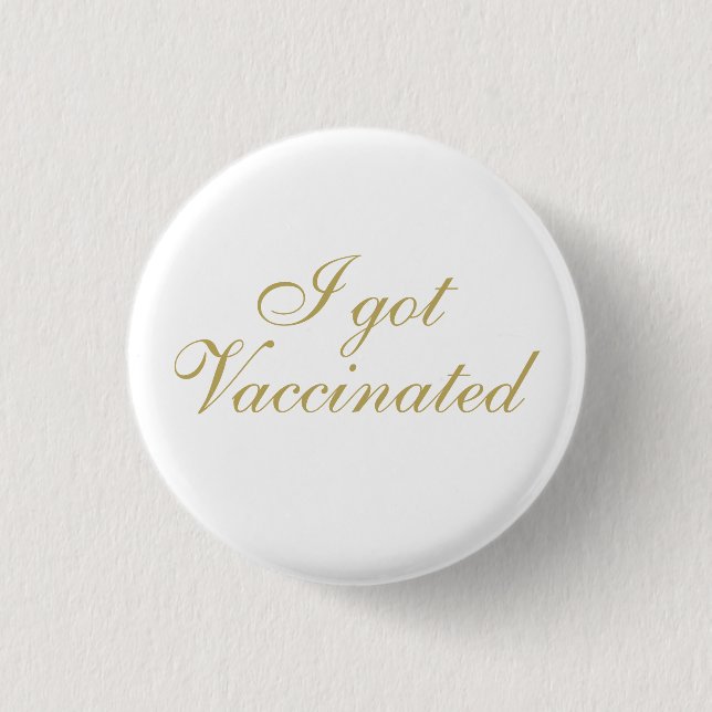 I har Vaccinerad Elegant Script Bröllop Knapp (Framsida)