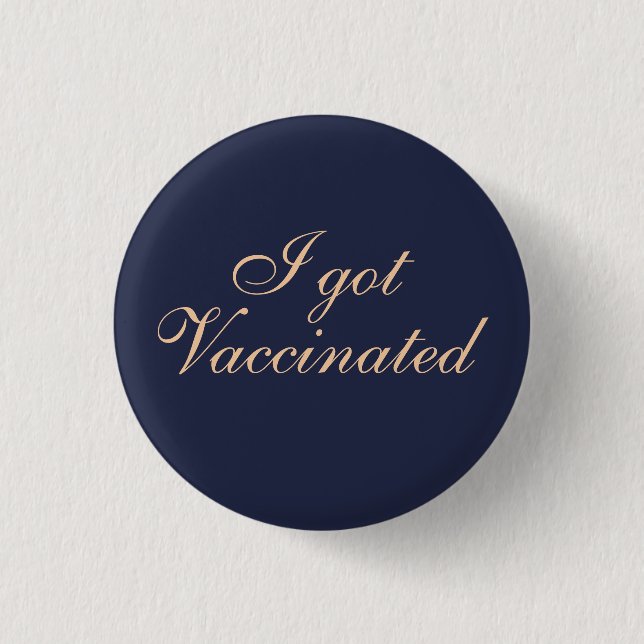 I har Vaccinerad Elegant Script Bröllop Knapp (Framsida)