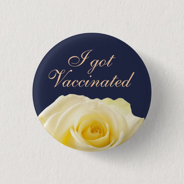 I har Vaccinerad Gul ros Blommigt Bröllop Knapp (Framsida)