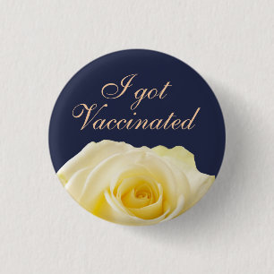 I har Vaccinerad Gul ros Blommigt Bröllop Knapp