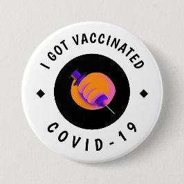 I Har Vaccinerad Lila Syringe Modern vaccin Knapp