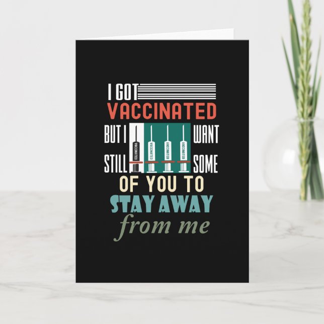 I har vaccinerad men håll dig borta från mig kort (Framsida)