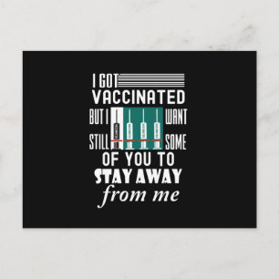 I har vaccinerad men håll dig borta från mig vykort