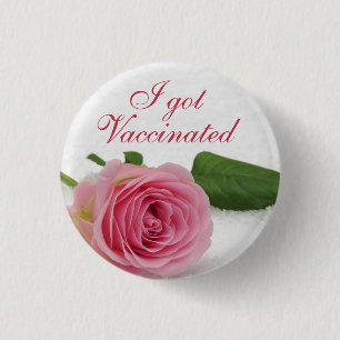 I har Vaccinerad Rosa ros Blommigt Bröllop Knapp
