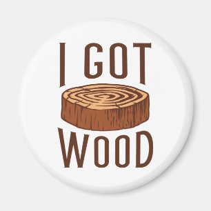 I Har Wood Magnet