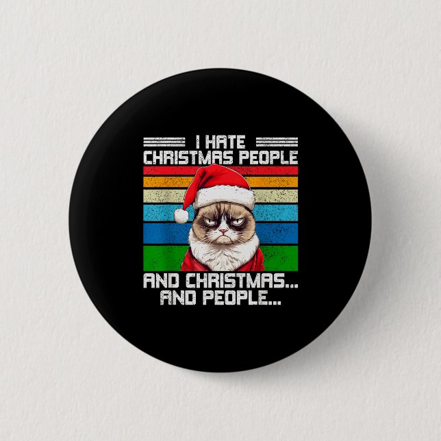 I Hate Christmas Holidays Haters Black Uni-adults  Knapp (Framsida)