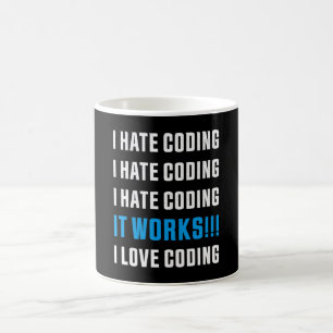 I Hate Coding Funny Gift for Programmer Kaffemugg