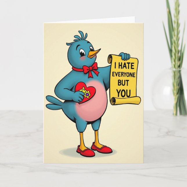 I Hate Everyone But You Funny Card Kort (Framsida)