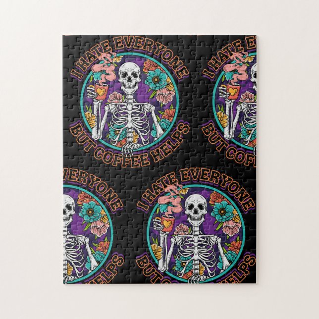 I Hate Everyone Coffee Helps Coffee Lover Gifts  Pussel (Vertikal)