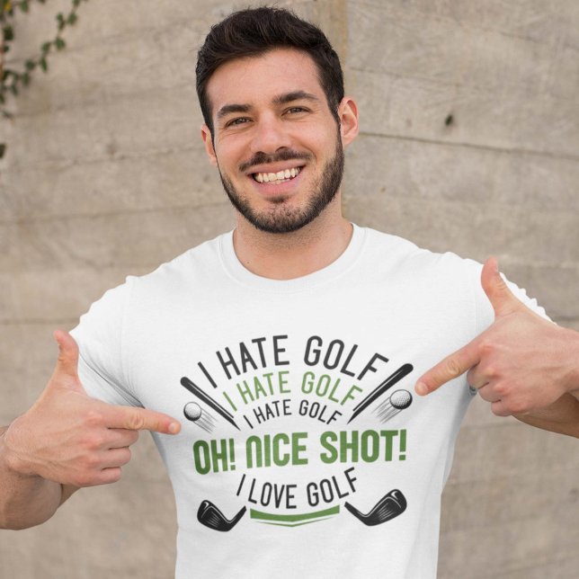 I Hate Golf T Shirt (golf shirt)