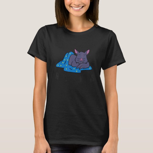 I Hate Mornings Sleeping Bat T Shirt (Framsida)