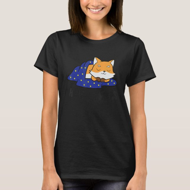 I Hate Mornings Sleeping Fox T Shirt (Framsida)