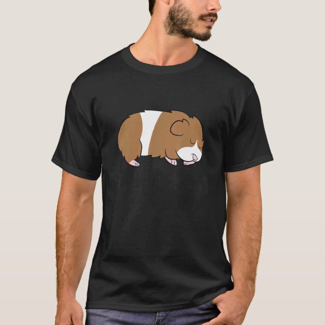 I Hate Mornings Sleeping Guinea Pig T Shirt (Framsida)