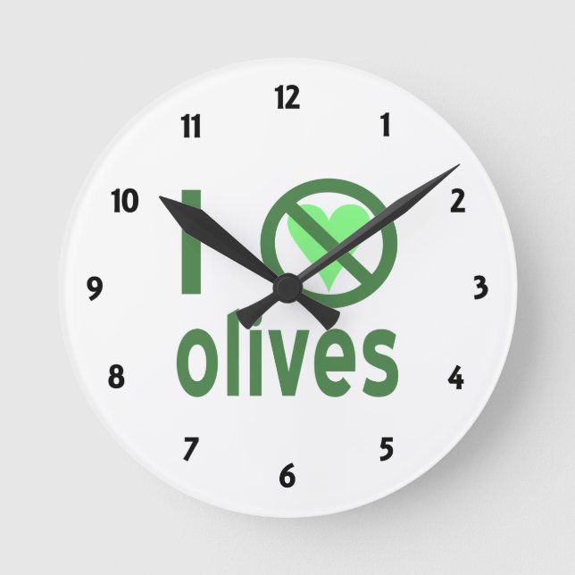 I Hate Olife (Grönt) Rund Klocka (Framsida)