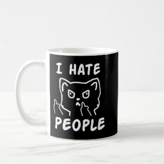 I hate people cat funny kaffemugg