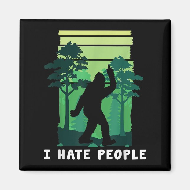 I Hate People - Lusnyj Bigfoot Mitten Finger Sasqu Magnet (Framsidan)