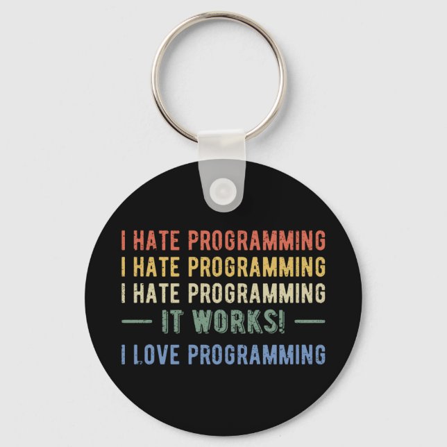 I Hate Programming - Funny Programmer I Nyckelring (Framsida)