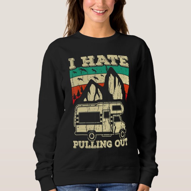 I Hate Pulling Out Funny Camping Trailer Retro Tra T Shirt (Framsida)